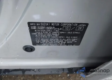 2010 Suzuki Grand Vitara Premium z USA, uszkodzony, nr VIN JS3TD0D21A4100813